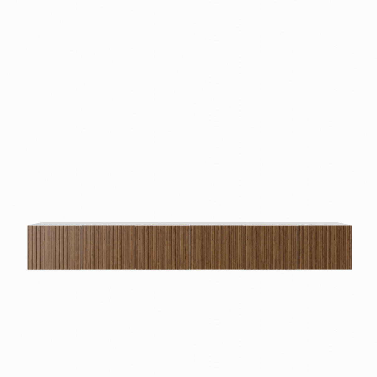 TV-SCHRANK Mio 300 cm, sechstürig, weiß, catania - Weiß/Braun, Kunststoff (300/41/40cm) - Margaret Hadas24