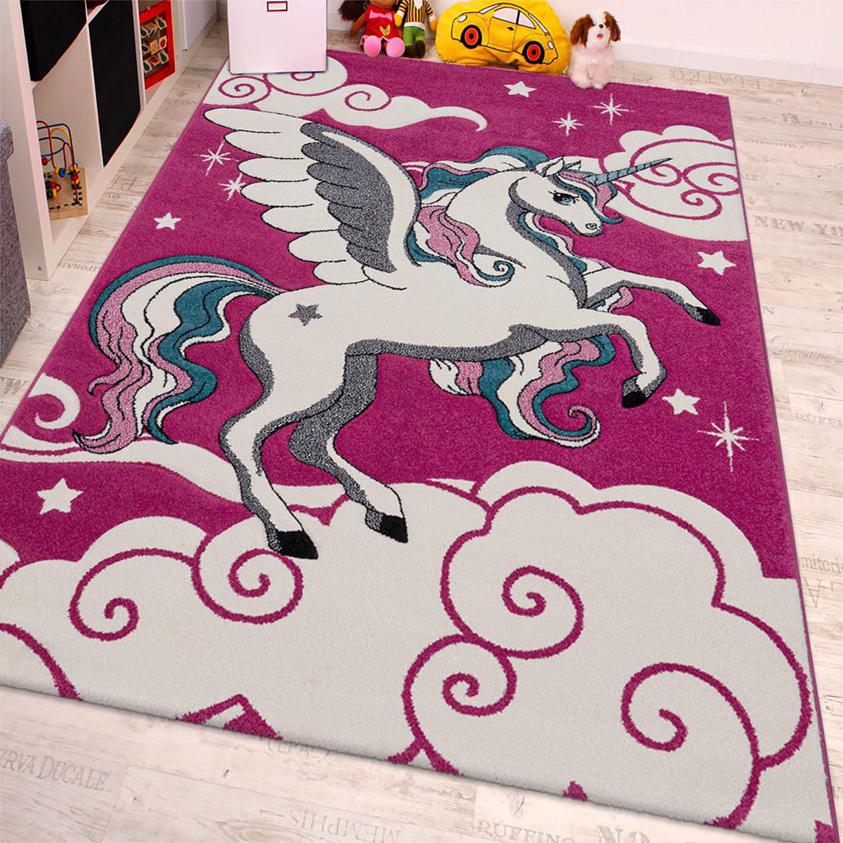 KINDERTEPPICH DIAMOND 640 FUCHSIA 80X150 - Pink, Kunststoff (80/150cm) - Paco Home