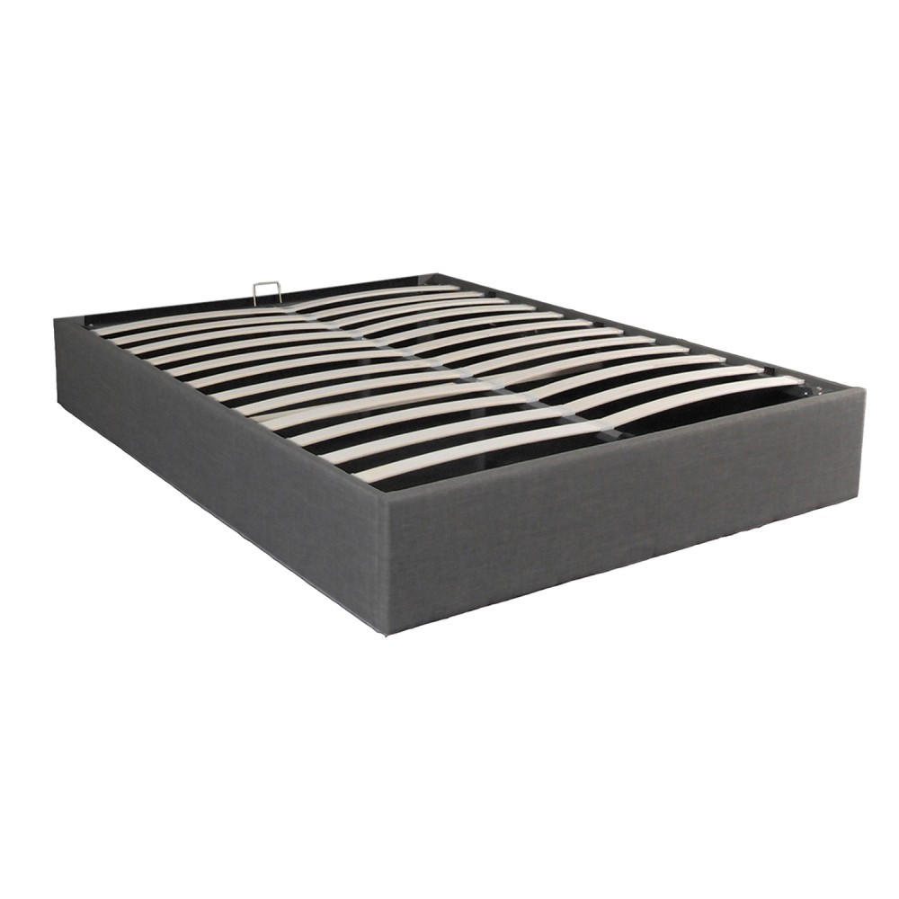 BETTKASTEN GENOA / Bett 140x190 - Dunkelgrau - Dunkelgrau, Holzwerkstoff (140/190cm) - Weber Industries