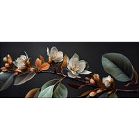 GLASBILD 125x50 cm Blumen anthrazit - Anthrazit, Glas (125/50cm) - artissimo