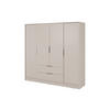 DREHTÜRENSCHRANK - Sevia Kaschmir – mit glatten Türen - Kaschmir, Holzwerkstoff (206/200/51cm) - Möblo