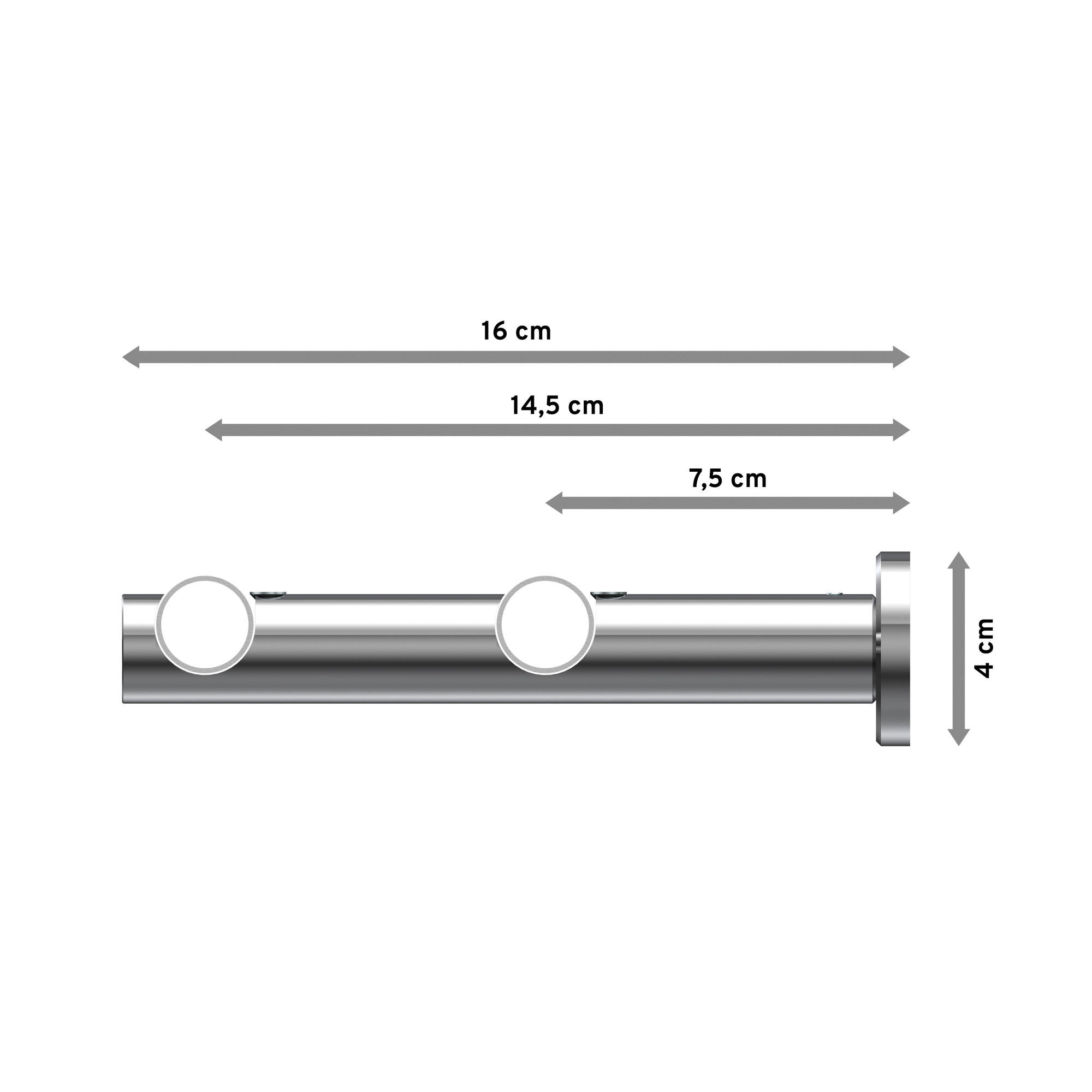 GARDINENSTANGEN-SET Platon Luino 100 cm, 2-läufig (ohne Ringe), 20 mm Ø Chrom - Chromfarben, Metall (100cm) - INTERDECO
