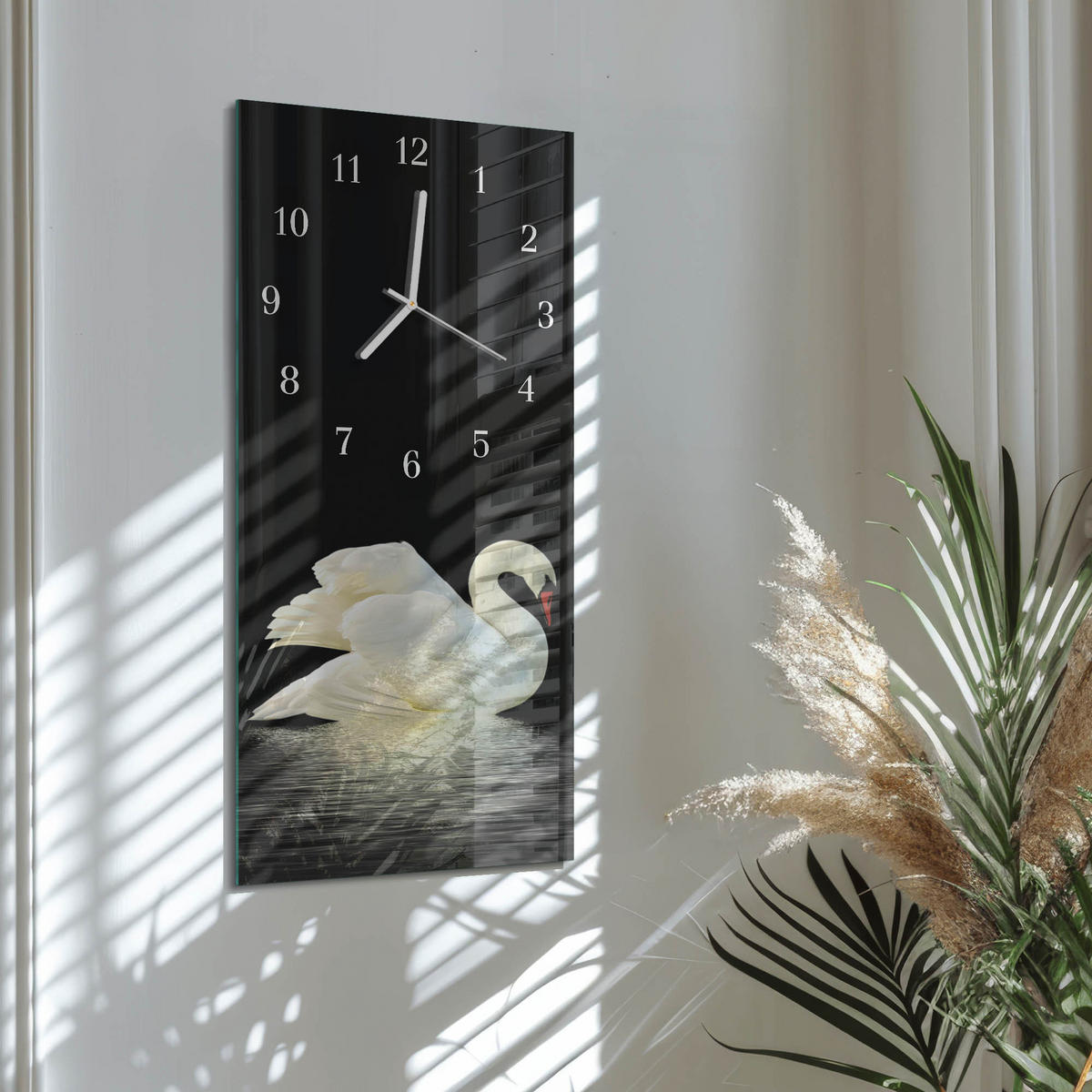 WANDUHR 30x60 cm - Mohnblumen - Multicolor, Glas (30/60/0.4cm) - TULUP