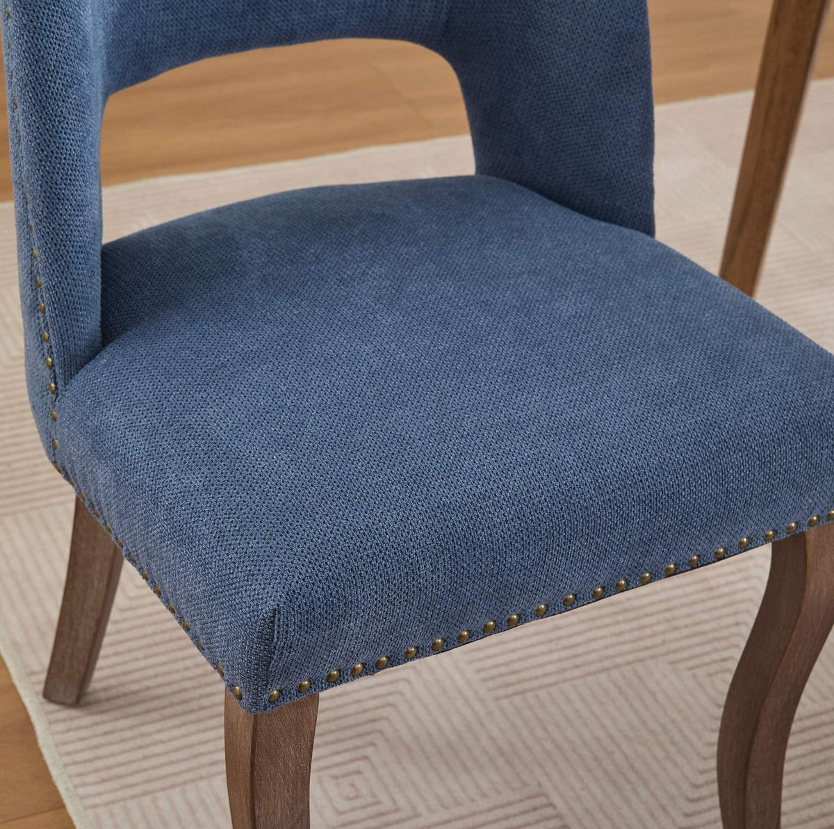 ESSZIMMERSTUHL mit Polsterung Chenille Blau - Blau, Holz (51/82.5/58cm) - Meubliv