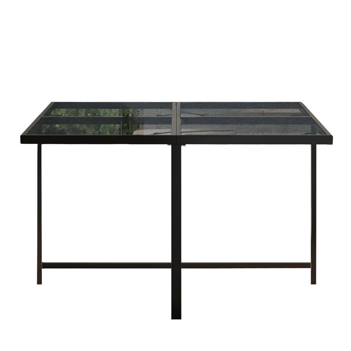 GARTENSET 7 tlg 6 Personen Tisch Stühle - Schwarz, Metall - LEBENLANG
