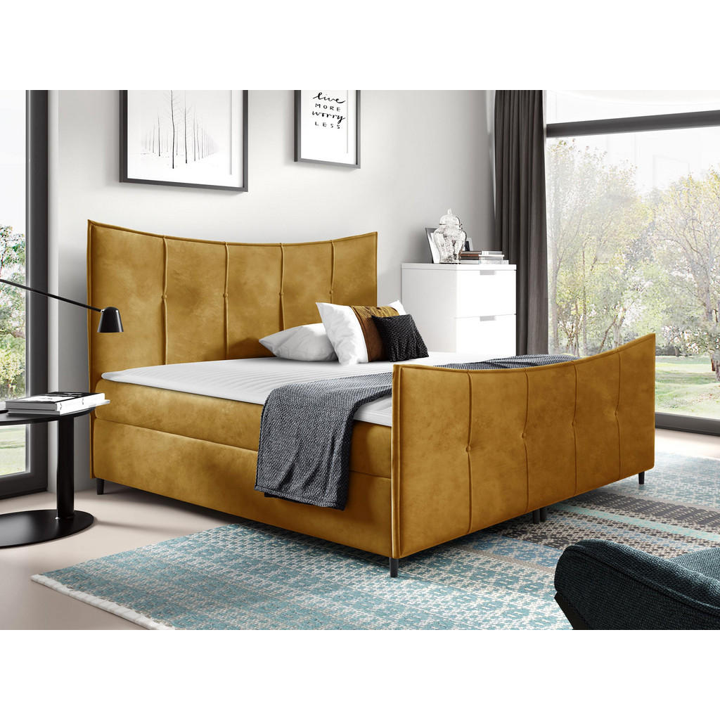 Thumbnail - Mirjan24 Boxbett, Gelb, Holz, H3, 180x200 cm, Schlafzimmer, Betten, Boxspringbetten