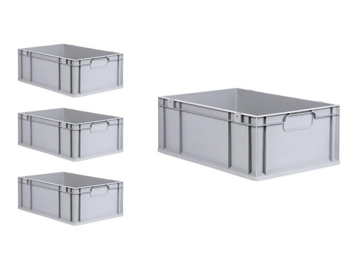EUROBOX 4x Nextgen Economy Griffe Geschlossen 22x40x60cm 44 Liter - Grau, Kunststoff (40/22/60cm) - PROREGAL