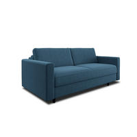 SCHLAFSOFA GERADE Rastergewebe Blaugrau 180cm - Blaugrau, Textil (180/87/100cm) - Sia Home