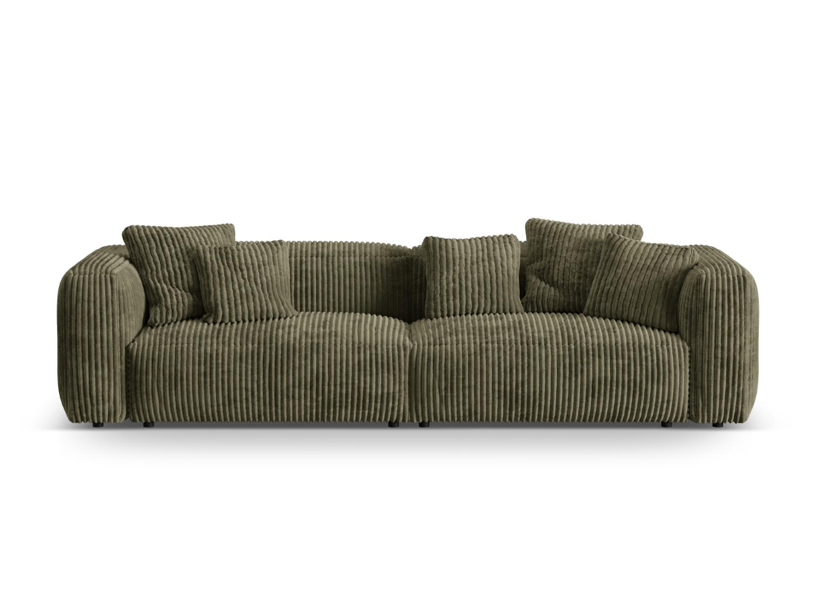 MODULARES-SOFA Martina aus Cord Moosgrün 4 Sitzplätze - Salbeigrün, Textil (320/75/106cm) - Micadoni
