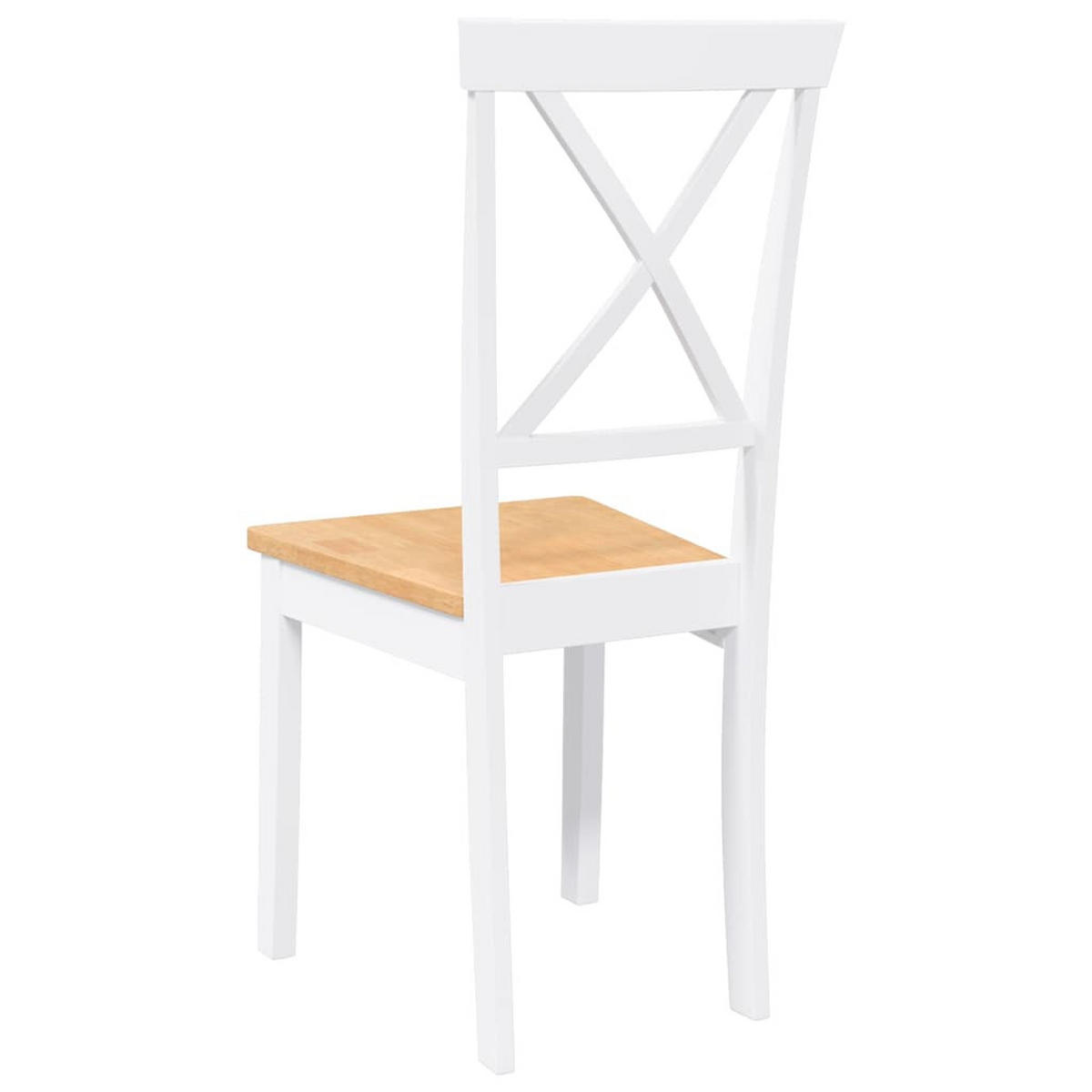 ESSZIMMERSTÜHLE 2 Stk. Weiß Massivholz Gummibaum 42.5*53.5*94cm - Weiß/Braun, Holz (42.5/94/53.5cm) - ZMH