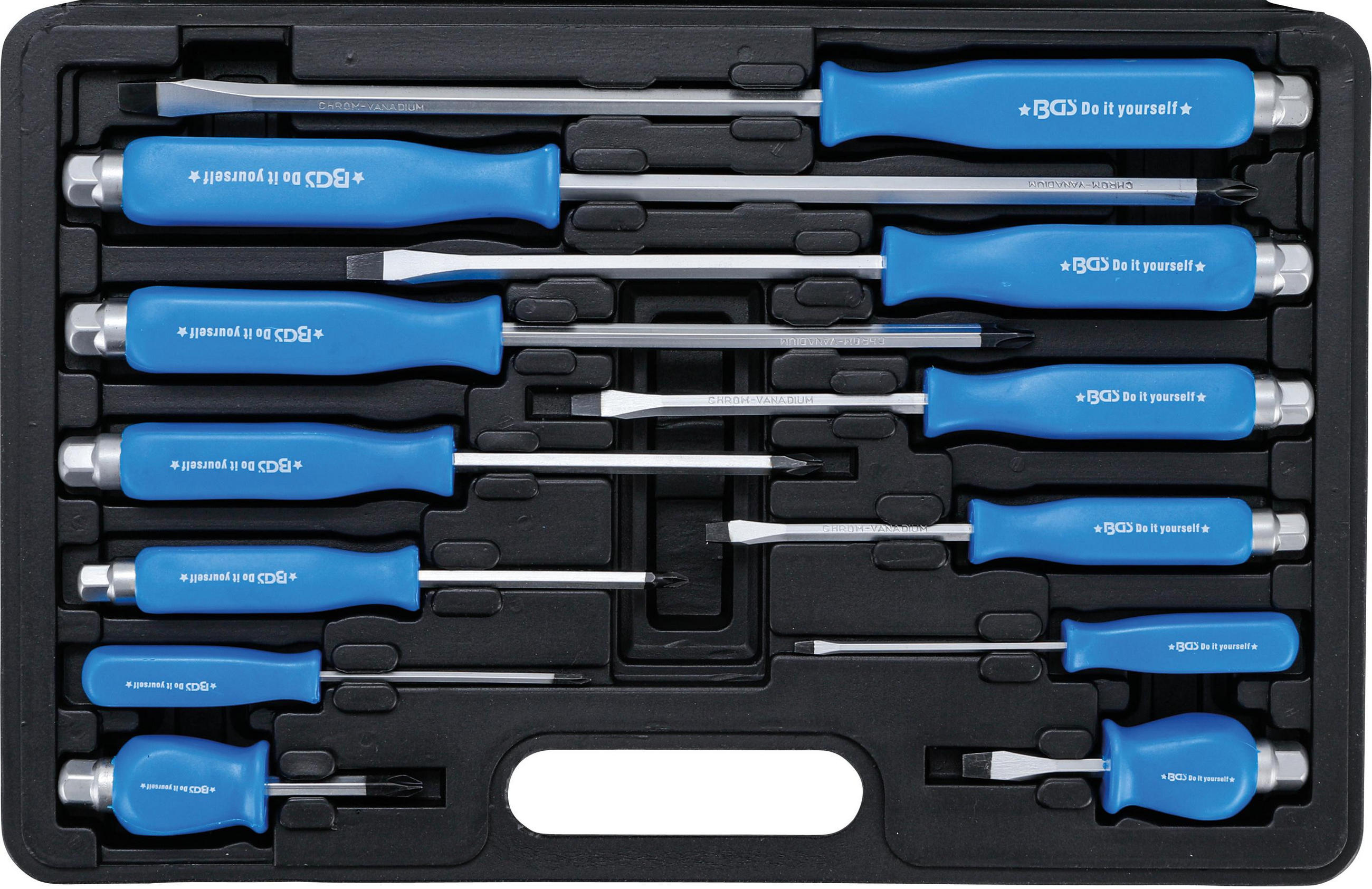 SCHRAUBENDREHER-SATZ | 12-TLG. - Multicolor, Kunststoff/Metall (1/1cm) - BGS technic