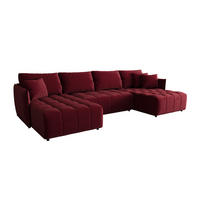 ECKSOFA mit Schlaffunktion ONIL U Monolith 59 - Rot, Textil (349/185cm) - Bedante