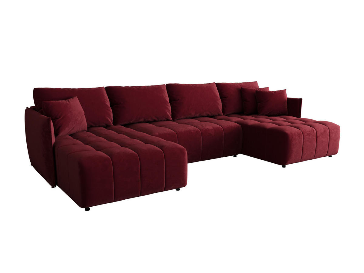 ECKSOFA mit Schlaffunktion ONIL U Monolith 59 - Rot, Textil (349/185cm) - Bedante