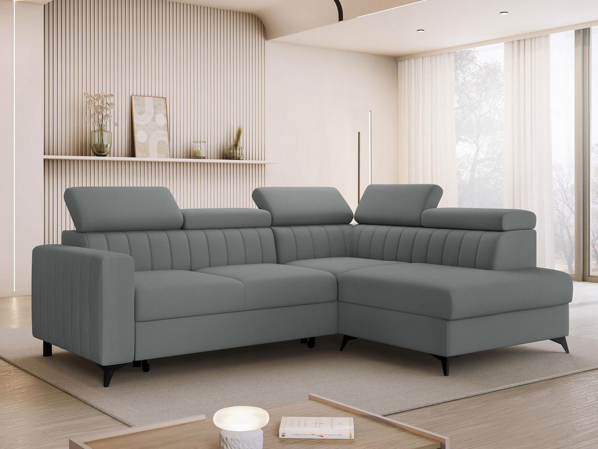 COLTAR Milano 2RRLXP, Dreapta 2R+R+LXP - grafit, material textil/lemn (195/249cm) - MIRJAN24