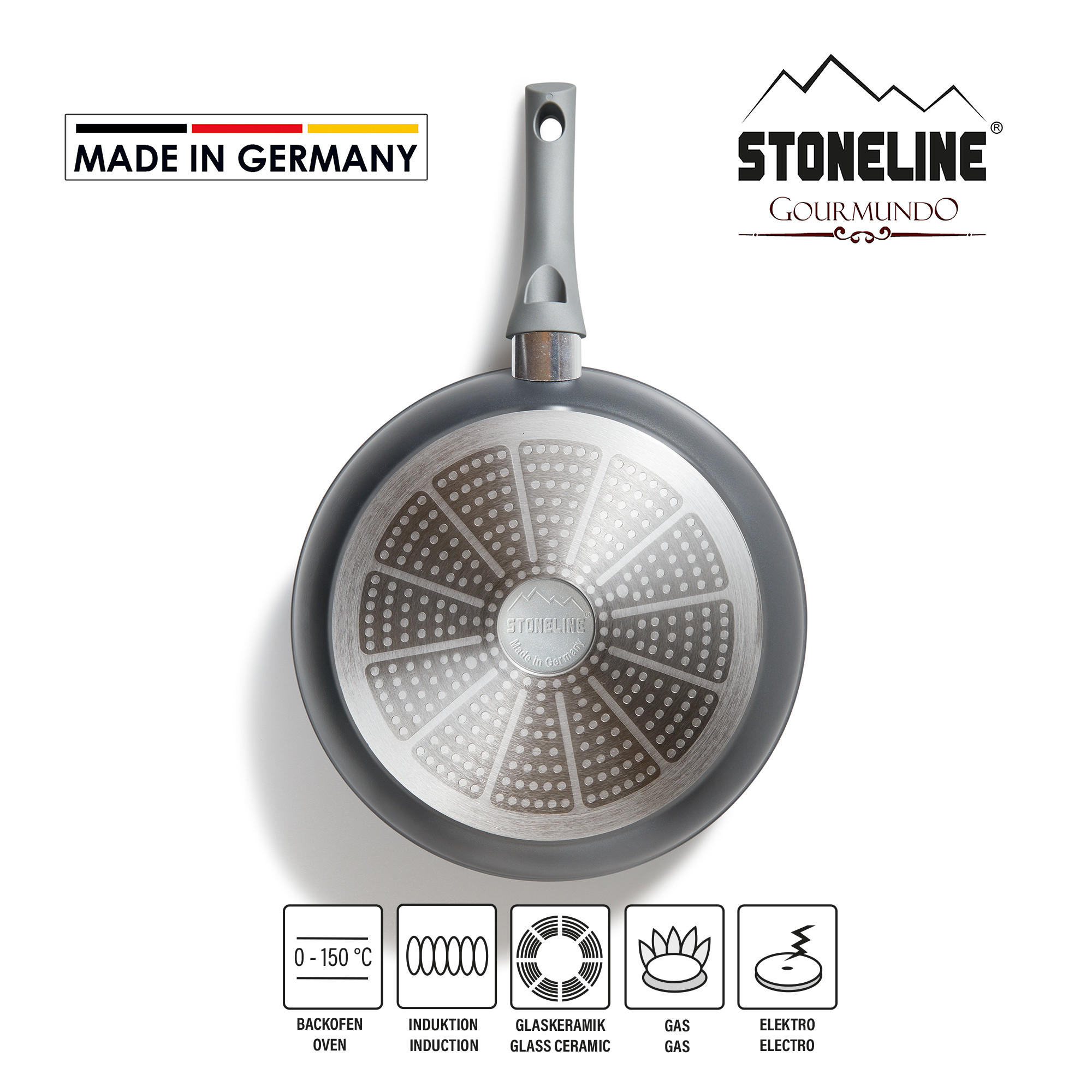 PFANNENSET 3 TEILIG - Grau, Metall - Stoneline