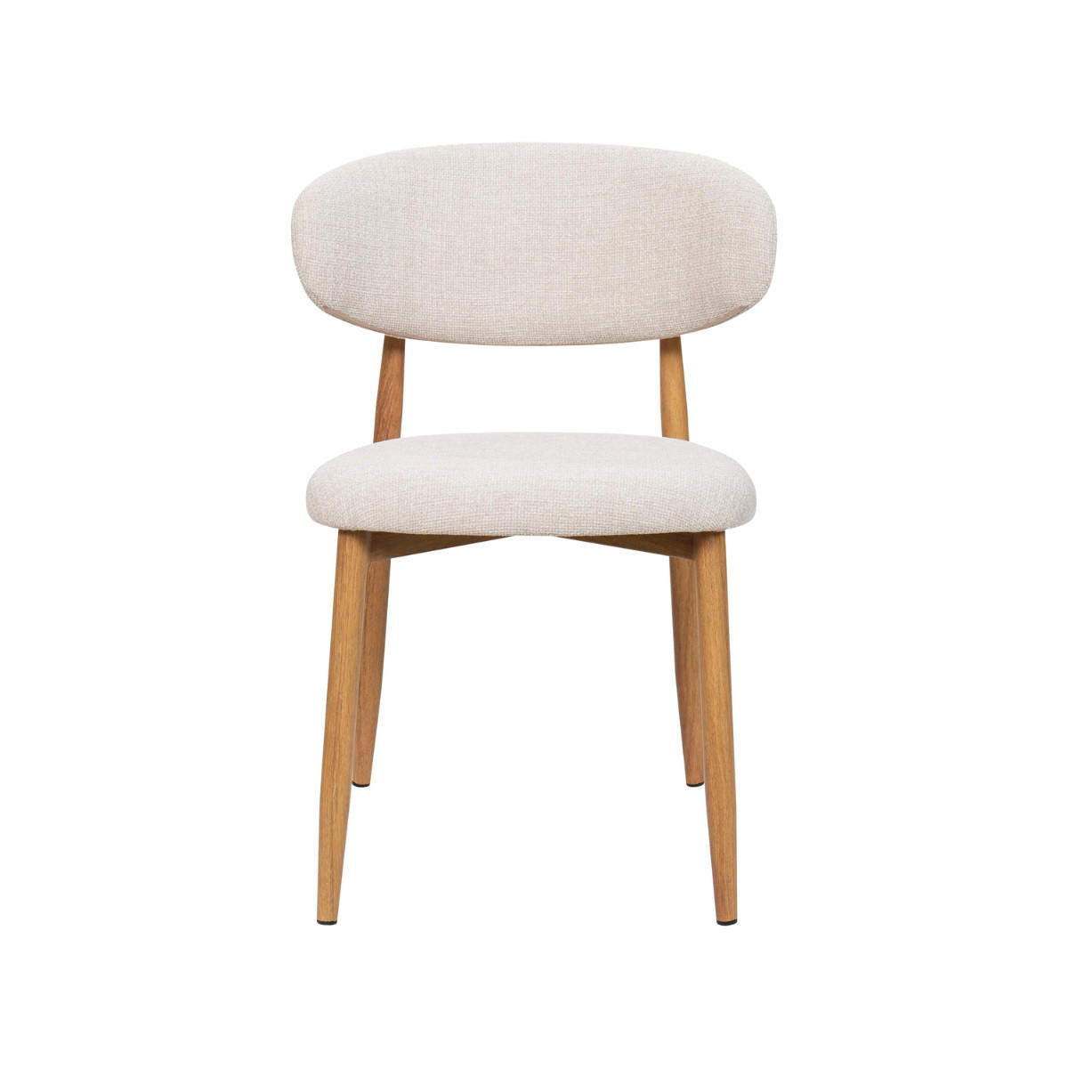 ESSZIMMERSTUHL 2er Set aus Stoff und Metall, beige - Beige, Textil (52/77/56cm) - Giga Meubel