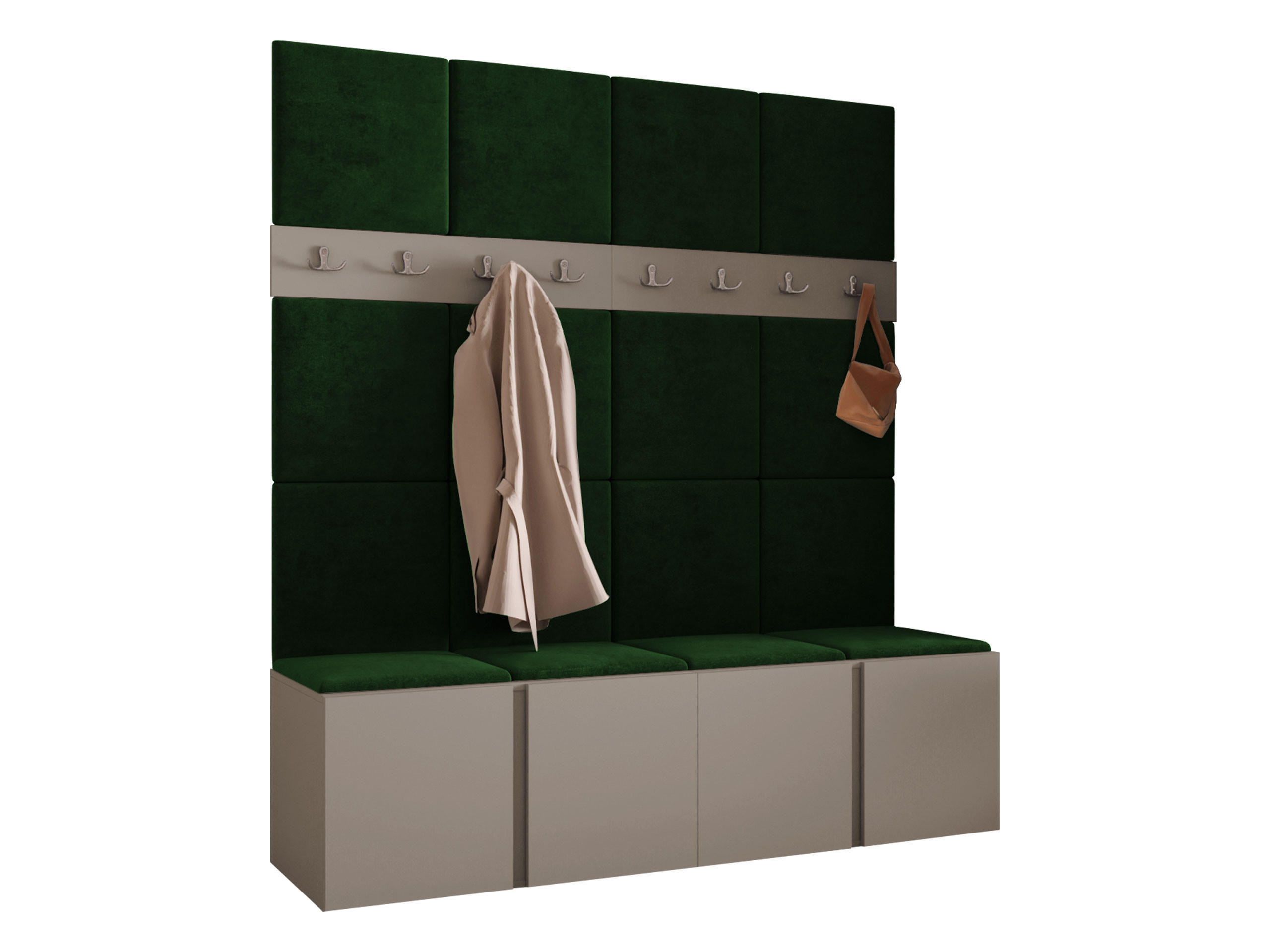 MOBILIER PENTRU HOL Orion V - cașmir/verde, material plastic/compozit lemnos (168/186/46cm) - MIRJAN24