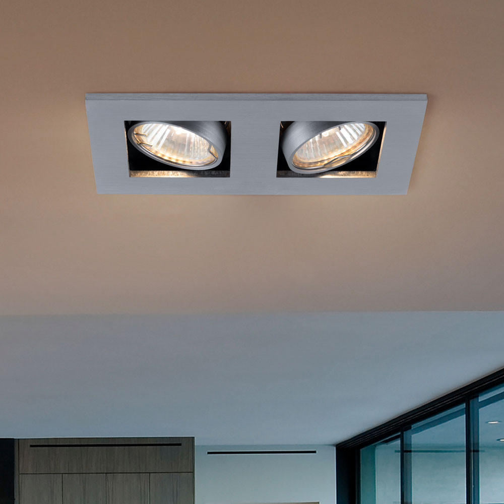 LED BAD EINBAULEUCHTE Aluminium Silber GALILEI - Silberfarben, Metall (18.5/10/10cm)