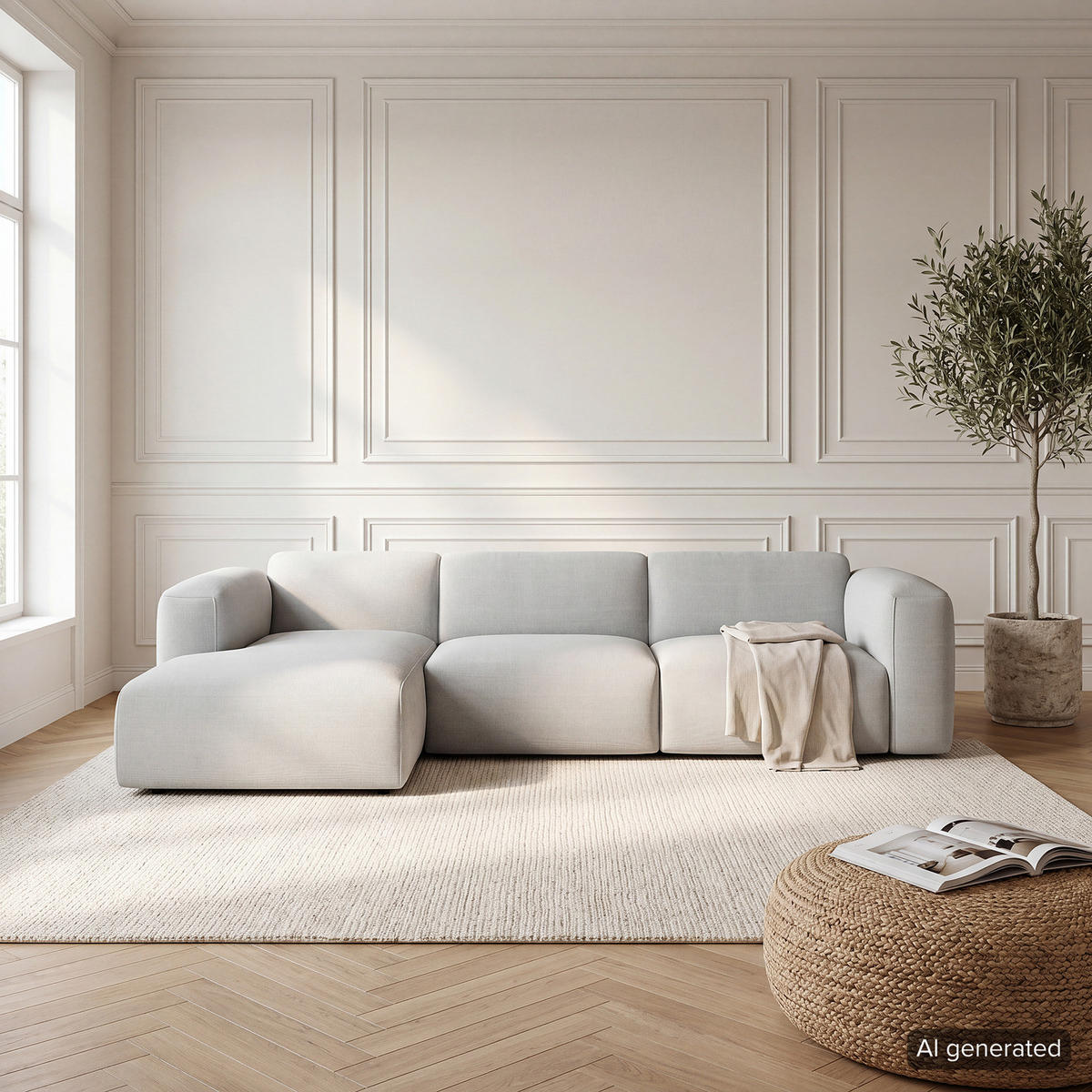 3-SITZER ECKSOFA mit Longchair - Schwarz/Grau, Kunststoff/Textil (284/173cm) - home24