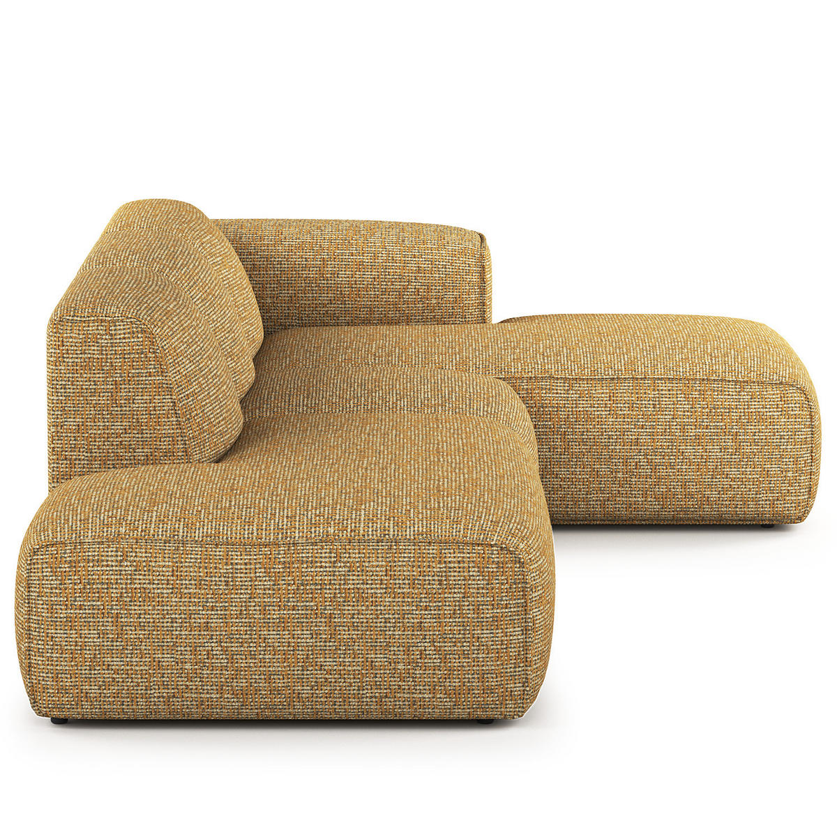 ECKSOFA mit Chaiselongue - Schwarz/Honig, Kunststoff/Textil (290/173cm) - home24