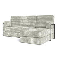 ROHOVÁ SEDAČKA NOTIA modulární Boneless pohovka s funkcí spaní, světle šedá TILIA 83 - světle šedá, textil (200/120cm) - MASSENO