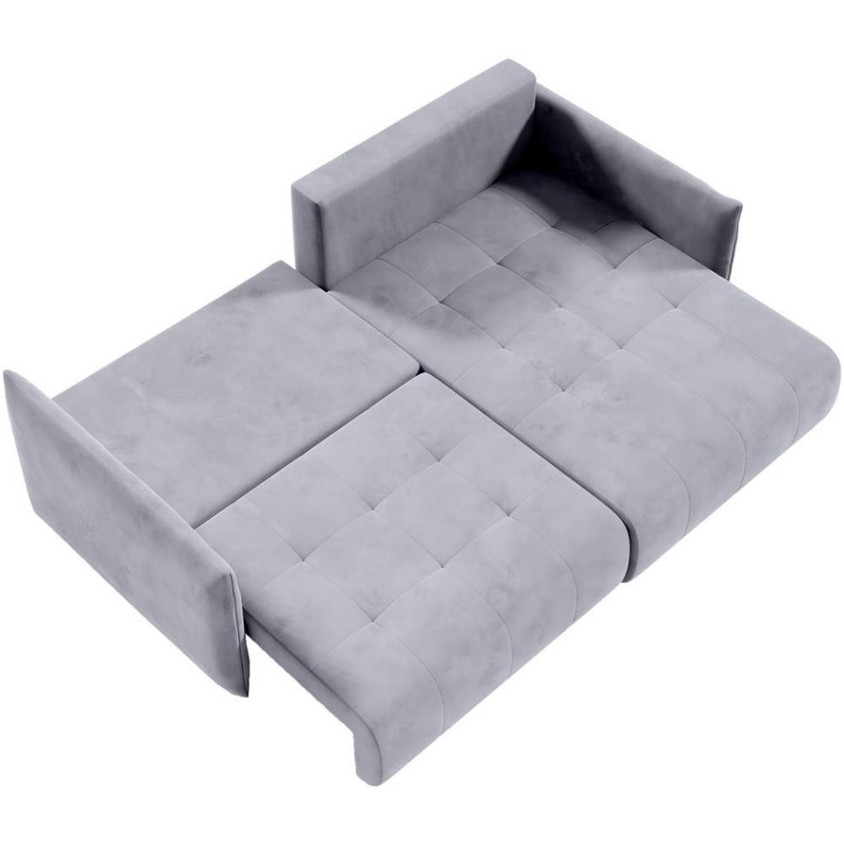 ECKSCHLAFSOFA Henry Mini hellgrau rechts - Hellgrau/Schwarz, Kunststoff/Textil (221/153cm) - Beautysofa