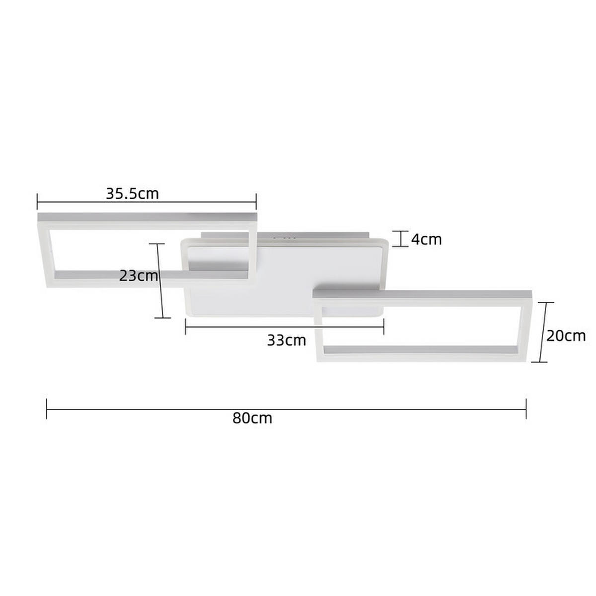 LED-DECKENLEUCHTE Finch II 80/45/7cm - Weiß, Metall (80/45/7cm) - Nettlife
