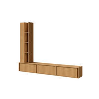 WOHNWAND VELORA 230/185/35 cm in Eiche Carmel - Eichefarben, Holzwerkstoff (230/185/35cm) - Deine Möbel 24
