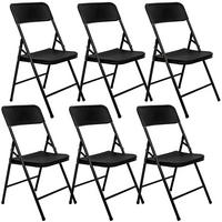KLAPPSTÜHLE 6er Set in Rattan-Optik bis 150kg 50x46x83,5 cm - Schwarz, Kunststoff (50/83.5/46cm) - Amanka