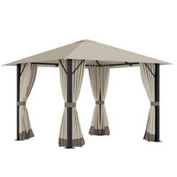 PAVILLON, Khaki, Aluminium, Stahl, Polyester - Braun, Metall (297/2.6/297cm) - Outsunny