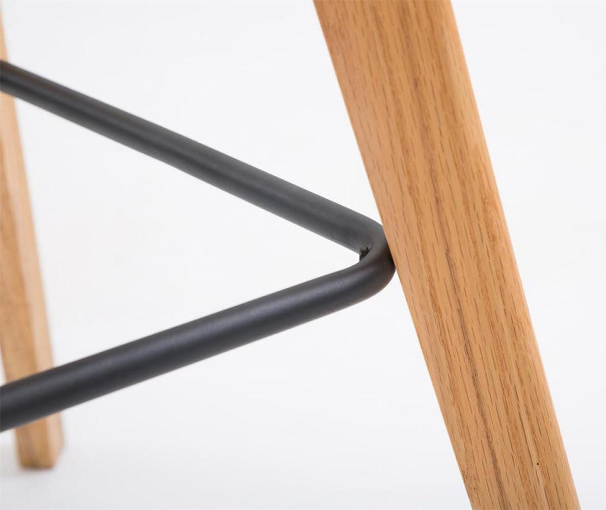 BARHOCKER 2er Set Kunststoff grau - Eukalyptusholzfarben/Grau, Holz/Kunststoff (48/112/56cm) - CLP