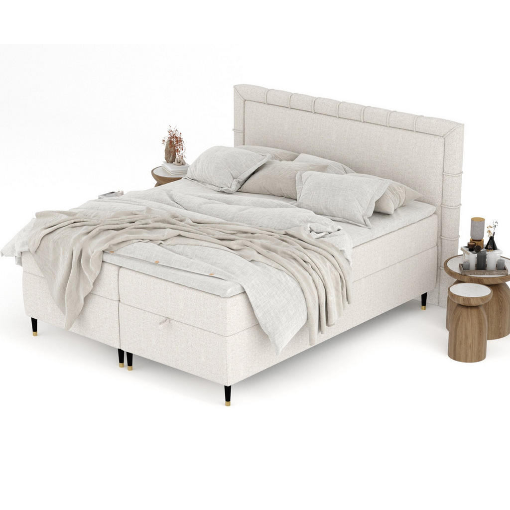 Thumbnail - Maison de Reve Boxbett, Beige, Textil, Buche, Kiefer, H3, Höhe ca. 19 cm, 140x200 cm, FSC 100%, Made in EU, Oeko-Tex® St...