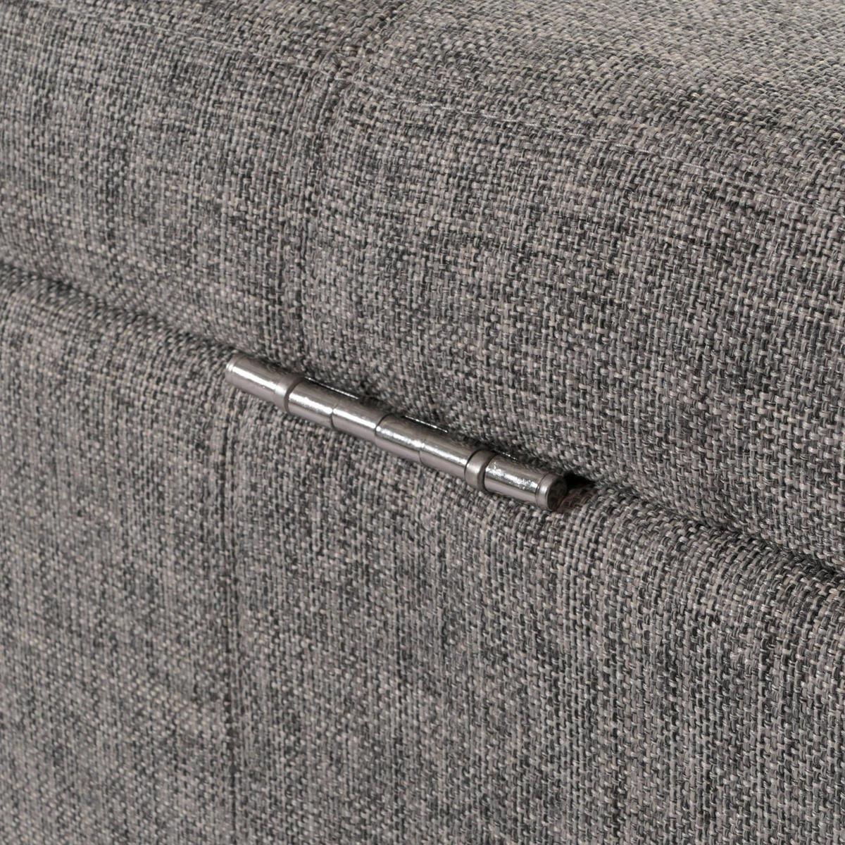 SITZBANK mit Aufbewahrung Lars Leder + Kunstleder Schwarz 45x112x45cm - Grau, Kunststoff (112/45/45cm) - BERLINLODGE