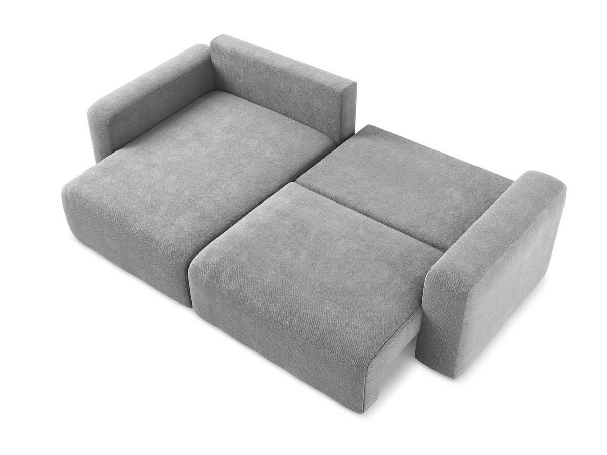 ECKSOFA mit Schlaffunktion links Chenille Stoff Grau - Blau/Schwarz, Kunststoff/Textil (149/244cm) - Makamii