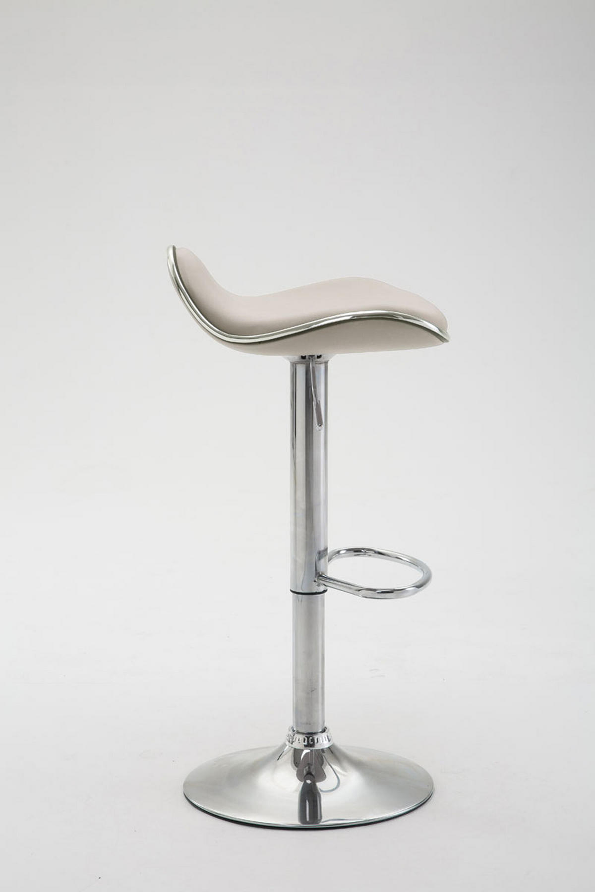 BARHOCKER Shangrila, Gestell Metall in Chromoptik, Kunstleder Creme - Chromfarben/Creme, Kunststoff/Textil (45/91/45cm) - TPFLiving