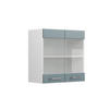 KÜCHENGLASSCHRANK R-Line Blau-Grau 60 cm - Blaugrau/Weiß, Holzwerkstoff (60/60/31cm) - Vicco