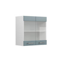 KÜCHENGLASSCHRANK R-Line Blau-Grau 60 cm - Blaugrau/Weiß, Holzwerkstoff (60/60/31cm) - Vicco