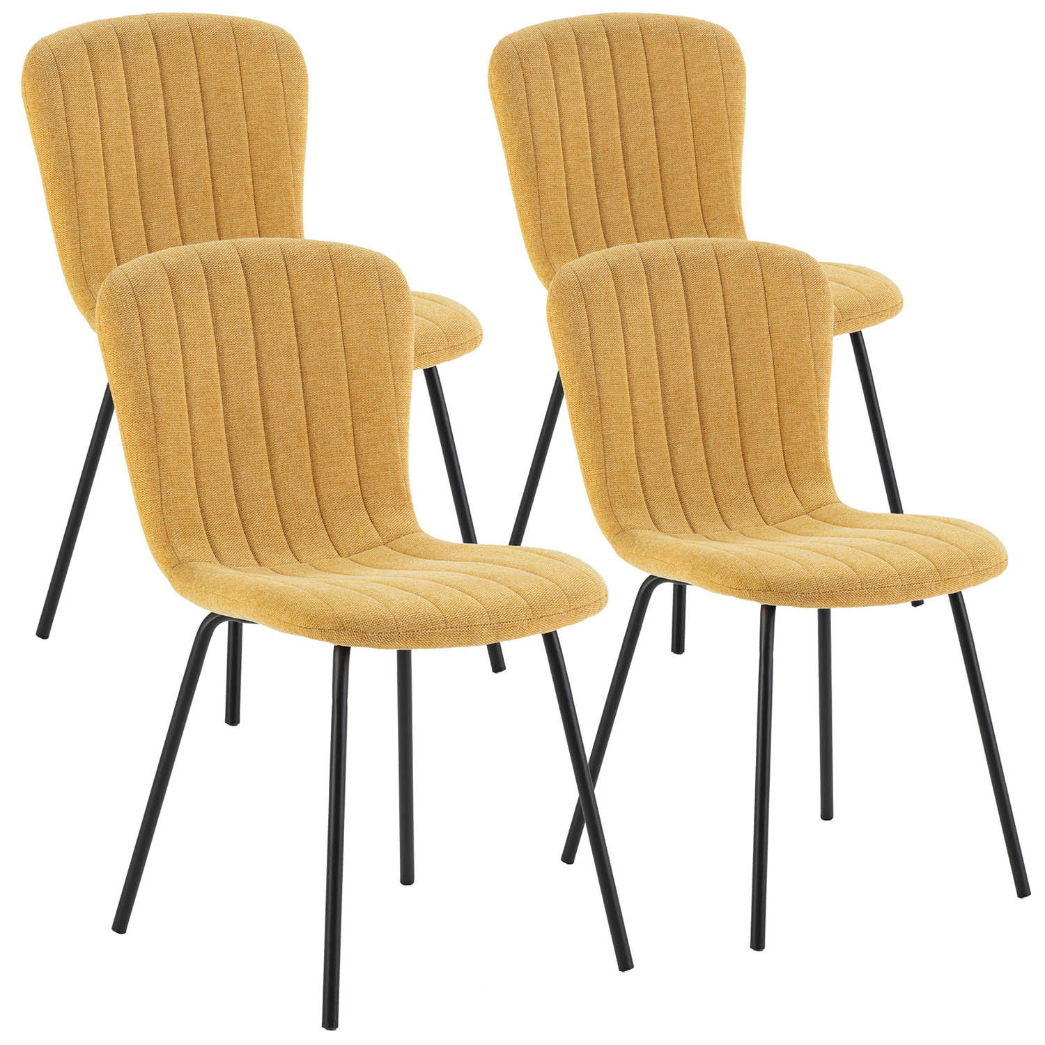 SET DE 4 SCAUNE Lucky din tesatura de culoare mustar