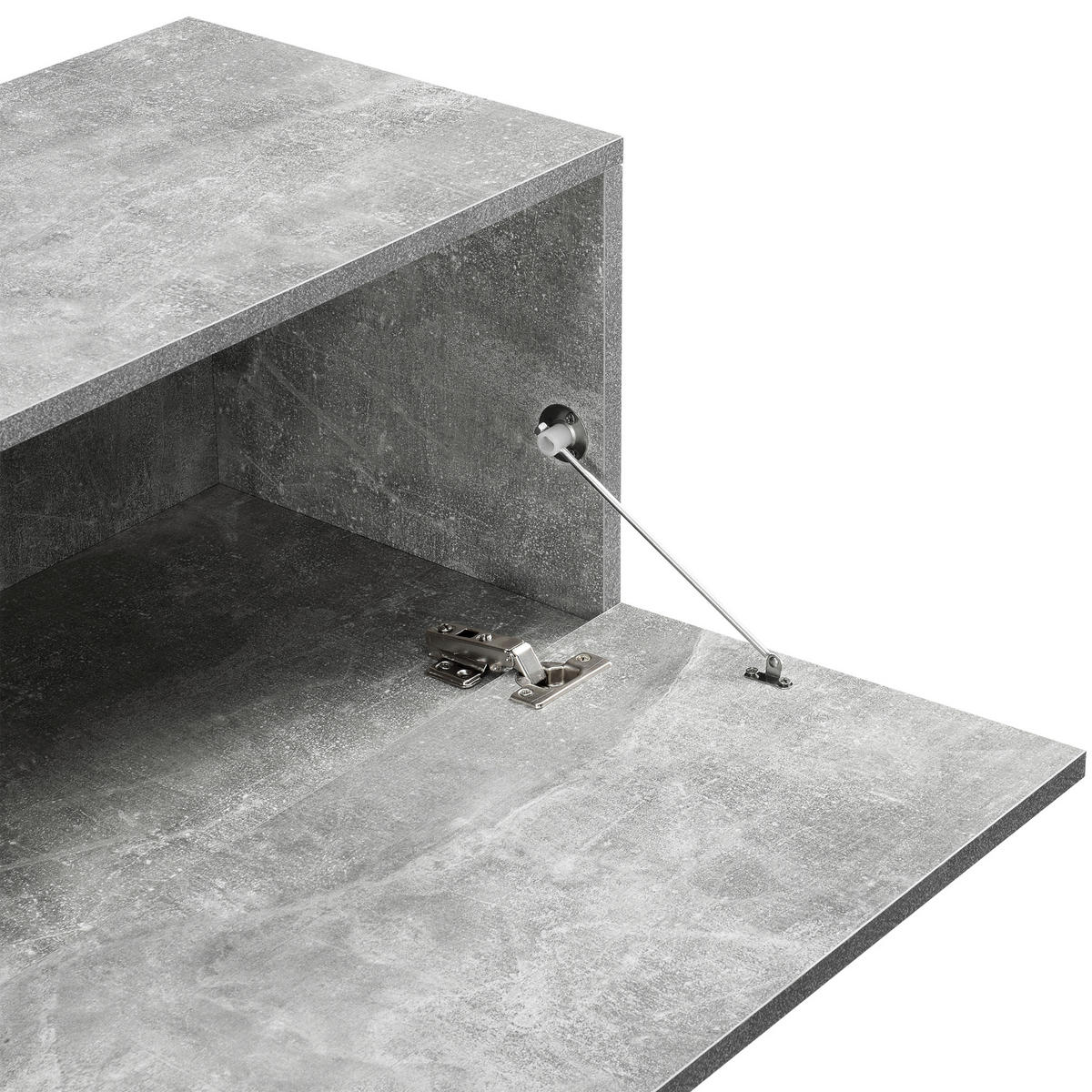 HÄNGELOWBOARD Evaton - Grau, Holzwerkstoff (140/30/33cm) - [en.casa]
