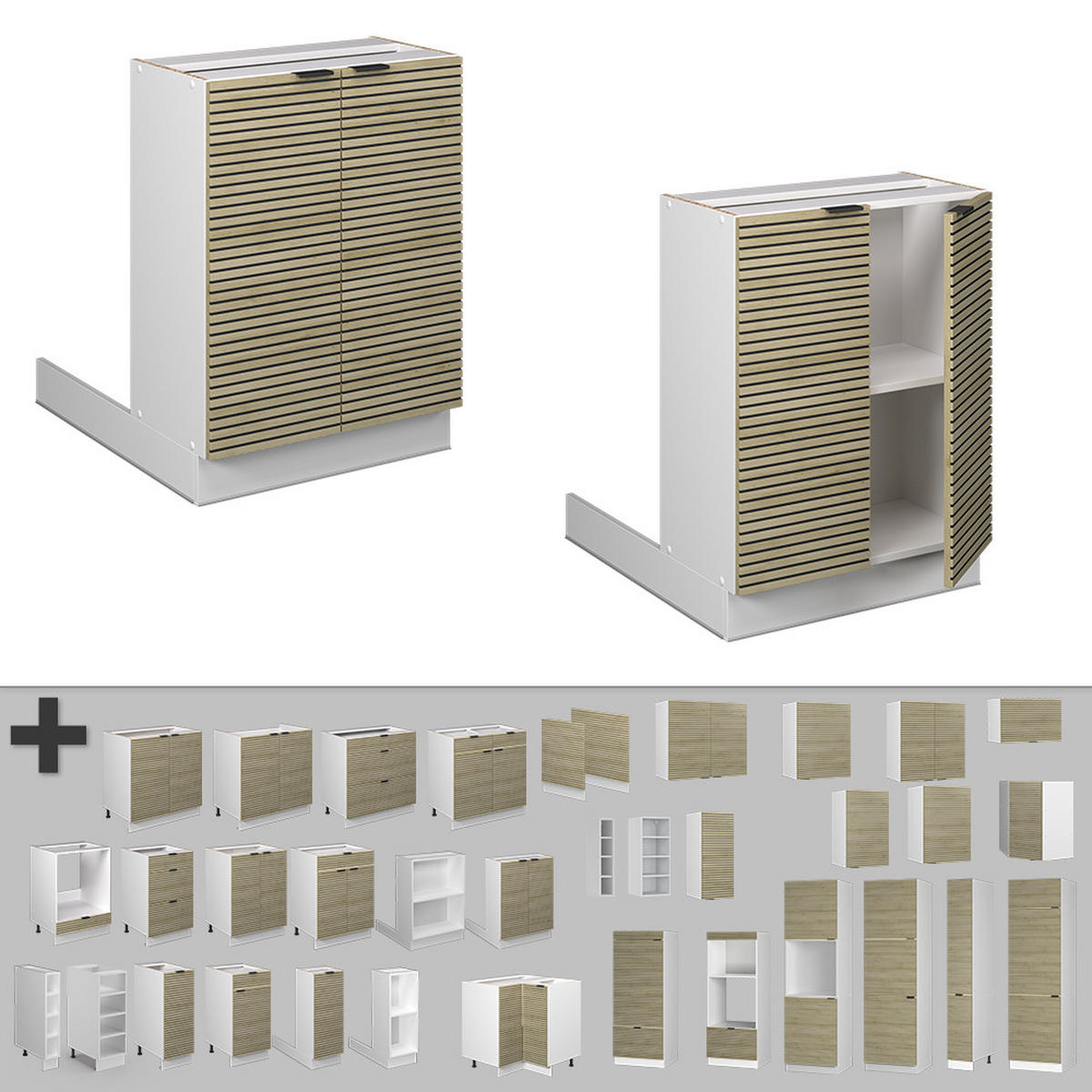 KUCHYŇSKÝ OSTRŮVEK Fame-Line Dubový panel - bílá/barva dubu, kompozitní dřevo (60/82/30cm) - Vicco