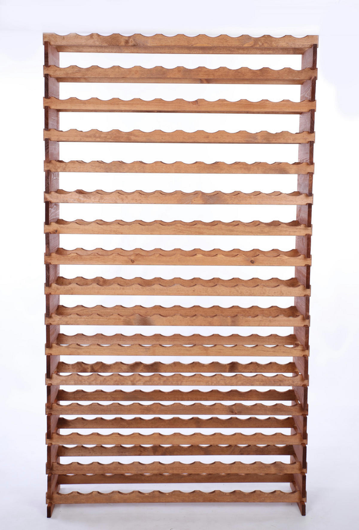 WEINREGAL VINOTECA FLEX PRO HxBxT 219x123x28cm 192 Flaschen auf 16 Ebenen Braun geölt - Braun, Holz (123/219/28cm) - PROREGAL