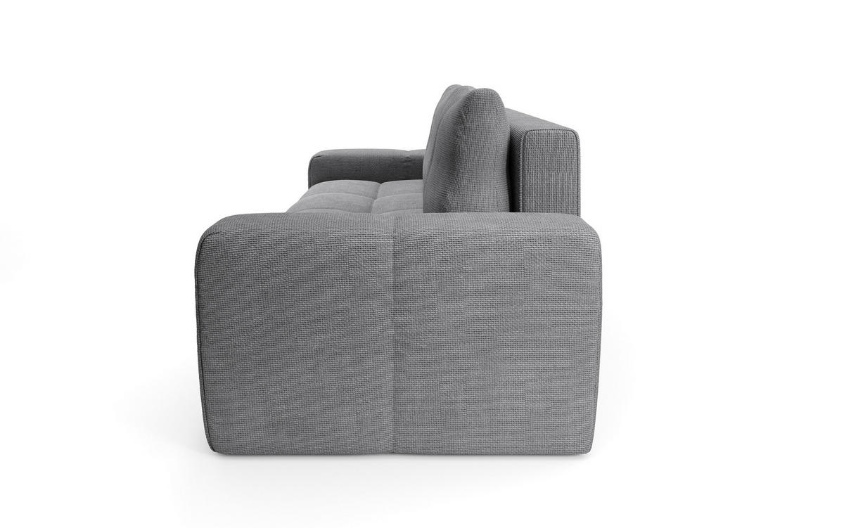 BETTSOFA DUCA Grau Jersey- Stoff mit Schlaffunktion - Grau, Holz (259/90/99cm) - MASSENO