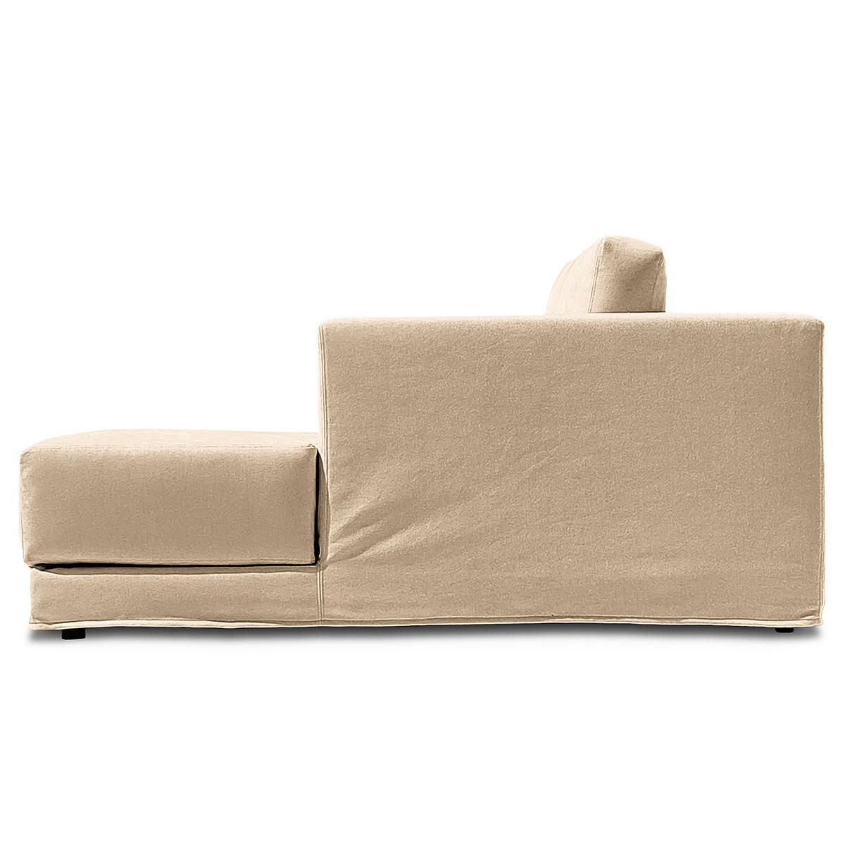 XXL-SESSEL mit Wechselbezug - Webstoff - Beige/Schwarz, Holz/Wellpappe (125/63/160cm) - home24
