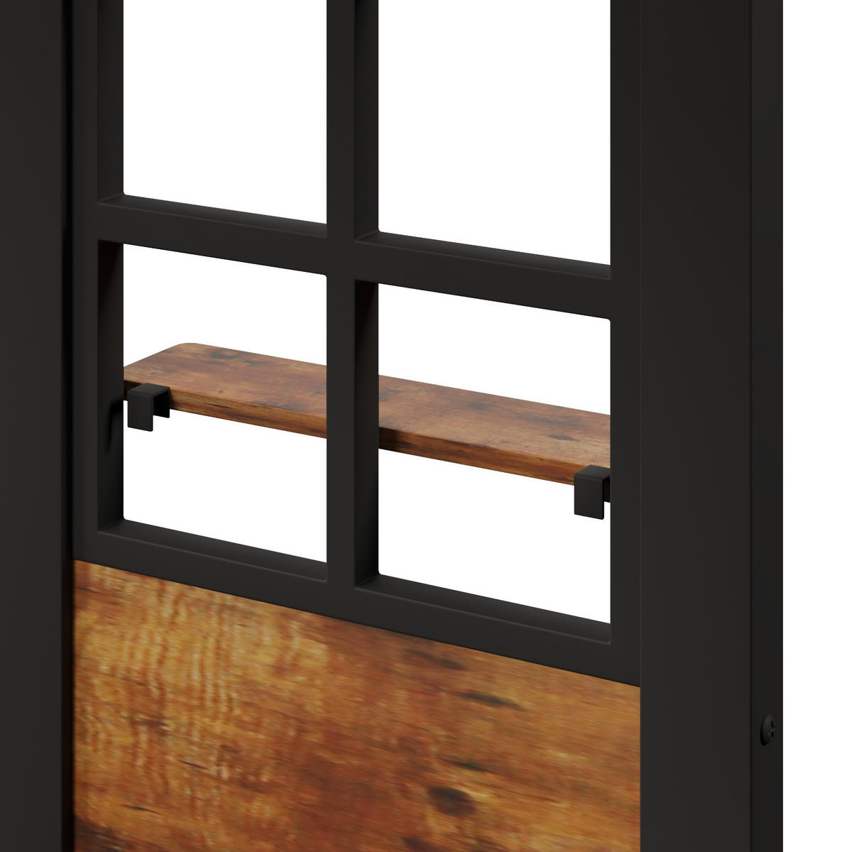 HOCHBETT 90/200 cm aus Metall und MDF mit Stauraumleiter, Schwarz - Schwarz, Holzwerkstoff (90/200cm) - OKMYHOME