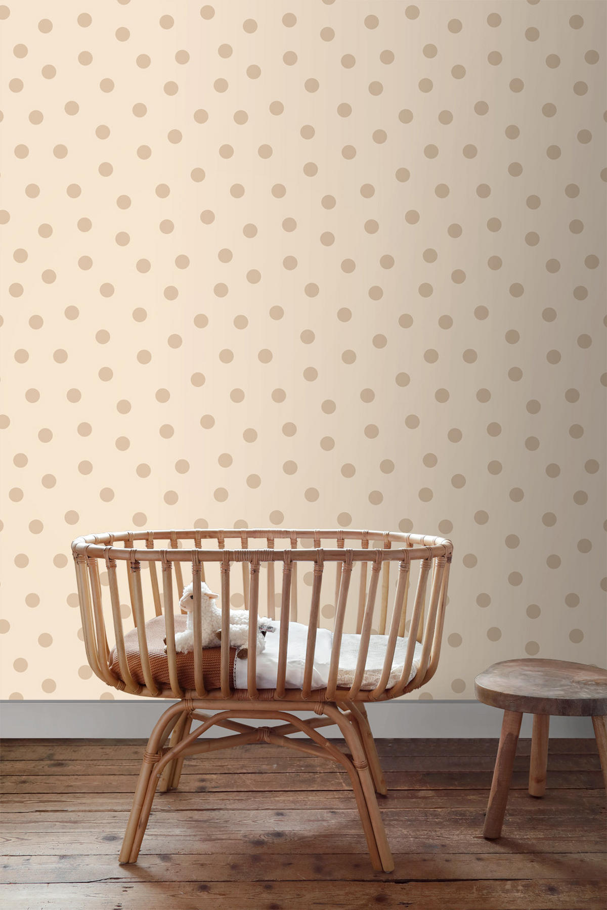 TAPETE Punkte 53 cm x 10.05 m - Beige, Papier (53/0.1cm) - ESTAhome