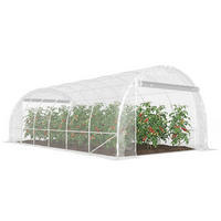 GEWÄCHSHAUS DE-12061 mit 2 Rolltüren & PE-Bache 150 g/m² Transparent - Transparent, Metall (296/199/597cm) - ComfortXL