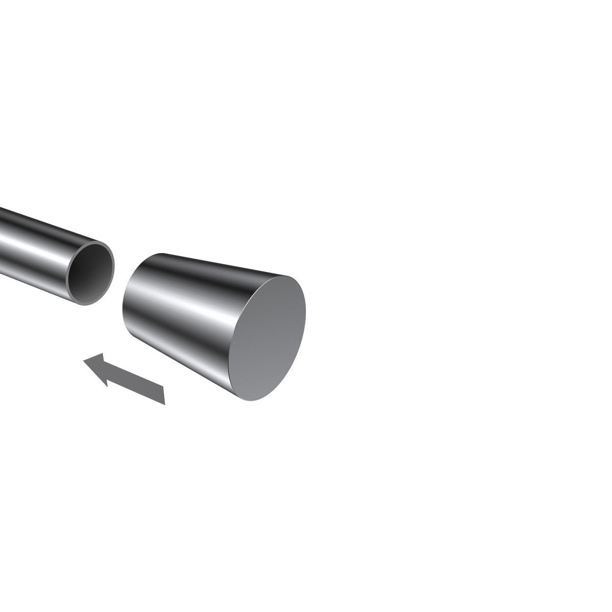 ENDSTÜCKE FÜR GARDINENSTANGEN 20 mm Ø, Sitra Chrom, Packung 2 Stück - Chromfarben, Metall (4.1/3/3cm) - INTERDECO