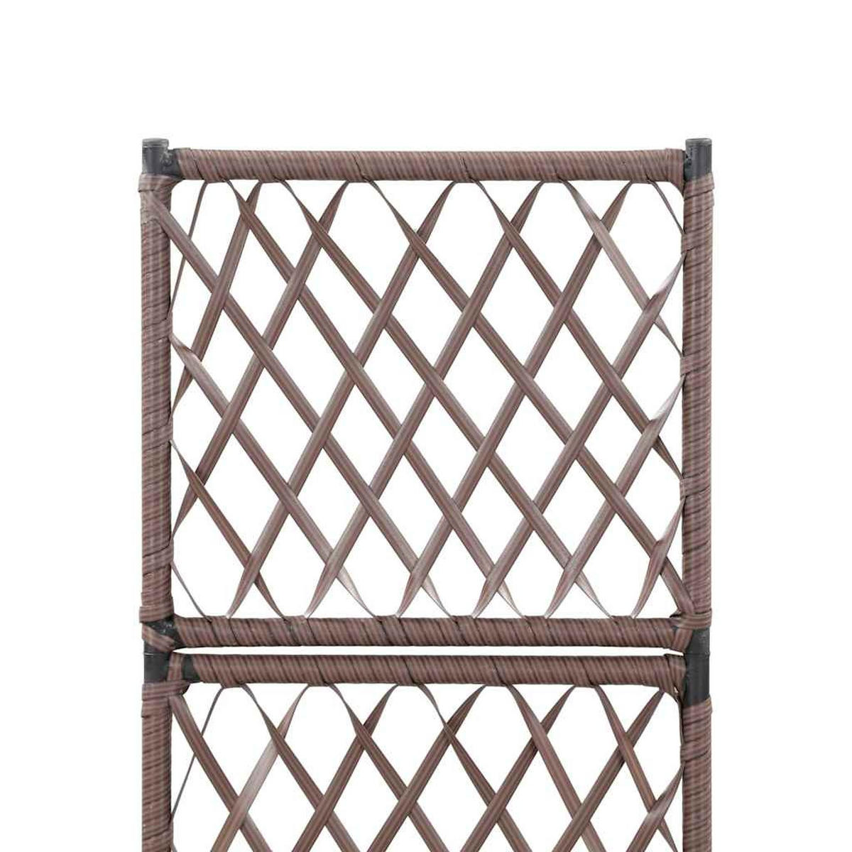 RANKKASTEN Pflanzgefäß ELOT aus Rattan Braun | 1 Topf | 30x30x107cm - Braun, Kunststoff (30/107/30cm) - DELUKE