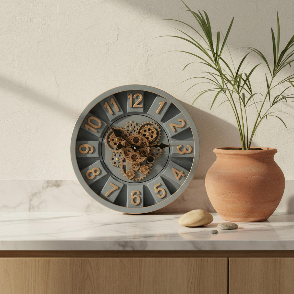 WANDUHR Ramsey Grau 40/7/40 cm Kunstoff - Grau, Kunststoff (40/40/7cm) - Mondex