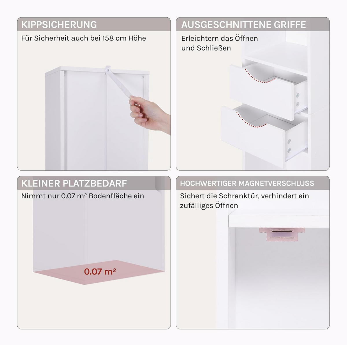 BÜCHERREGAL mit Schubladen Tür Weiß - Weiß, Holzwerkstoff (30/158/24cm) - Woltu